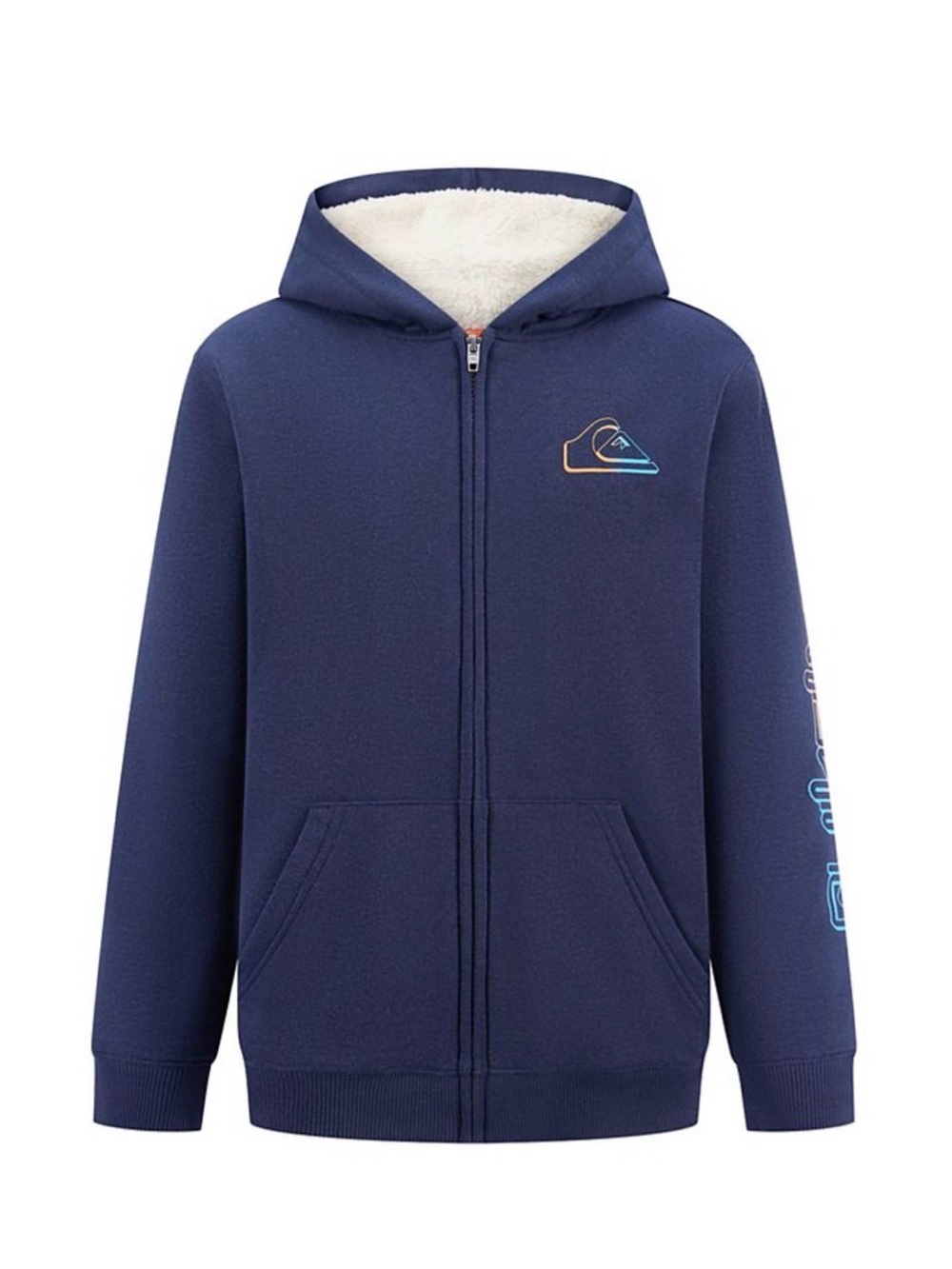 Quicksilver Boys Full Zip Sherpa Lined Hoodie - Reg $60